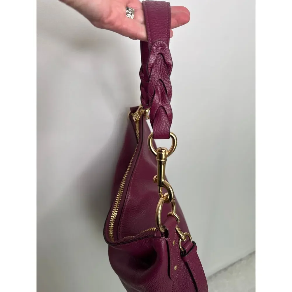 Coach Abby duffle berry Pebbled Leather Shoulder Bag F31507 like NEW